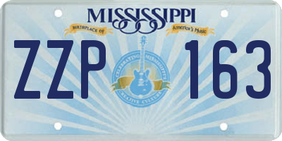 MS license plate ZZP163