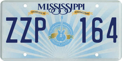 MS license plate ZZP164