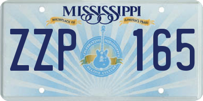 MS license plate ZZP165