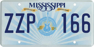 MS license plate ZZP166