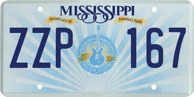 MS license plate ZZP167