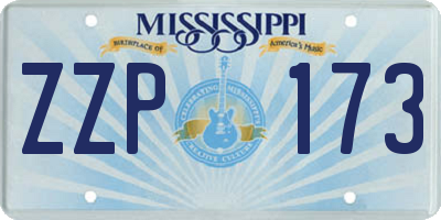 MS license plate ZZP173