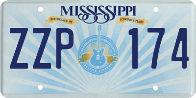 MS license plate ZZP174