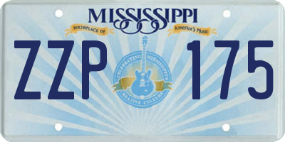 MS license plate ZZP175