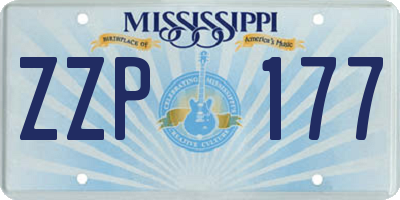 MS license plate ZZP177