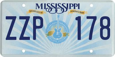 MS license plate ZZP178