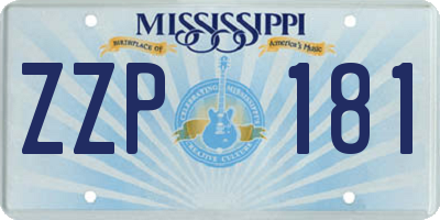 MS license plate ZZP181