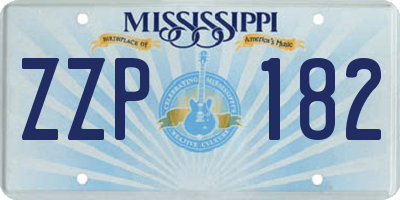 MS license plate ZZP182