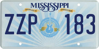 MS license plate ZZP183