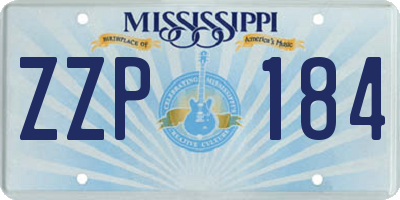 MS license plate ZZP184