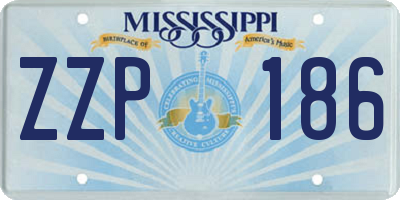 MS license plate ZZP186