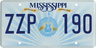 MS license plate ZZP190