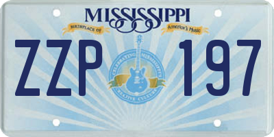 MS license plate ZZP197