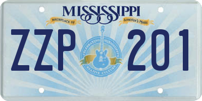 MS license plate ZZP201