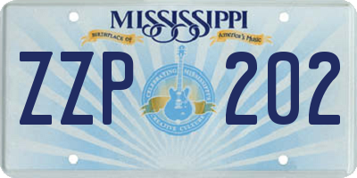 MS license plate ZZP202