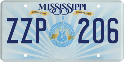 MS license plate ZZP206