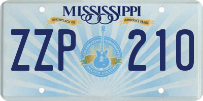 MS license plate ZZP210