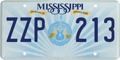 MS license plate ZZP213