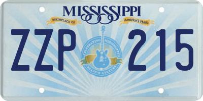 MS license plate ZZP215