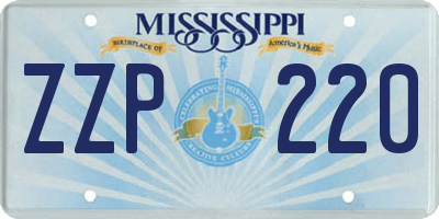 MS license plate ZZP220