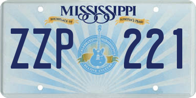 MS license plate ZZP221