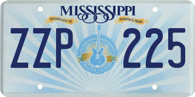 MS license plate ZZP225