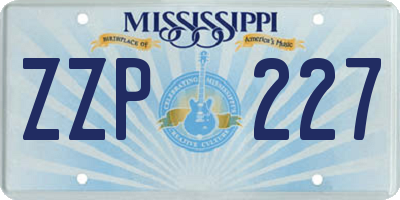 MS license plate ZZP227