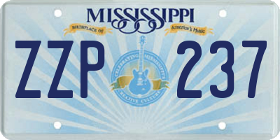 MS license plate ZZP237