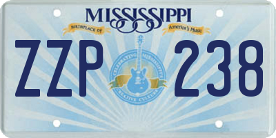 MS license plate ZZP238