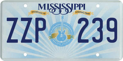 MS license plate ZZP239