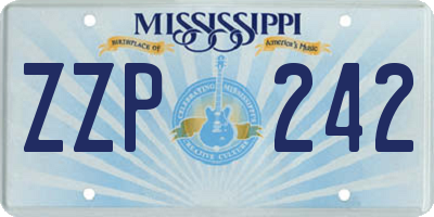 MS license plate ZZP242