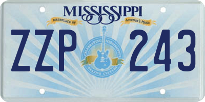 MS license plate ZZP243