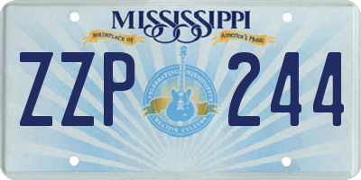 MS license plate ZZP244