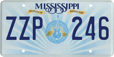 MS license plate ZZP246