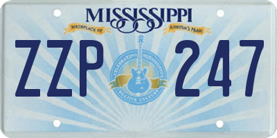 MS license plate ZZP247