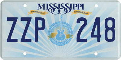 MS license plate ZZP248