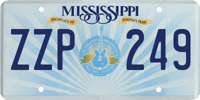 MS license plate ZZP249