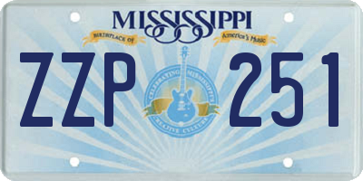 MS license plate ZZP251