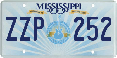 MS license plate ZZP252