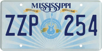 MS license plate ZZP254