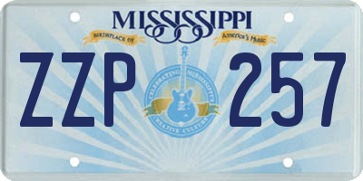 MS license plate ZZP257