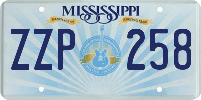 MS license plate ZZP258