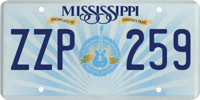 MS license plate ZZP259