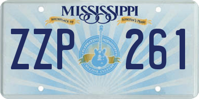 MS license plate ZZP261