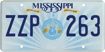 MS license plate ZZP263