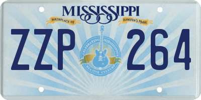 MS license plate ZZP264