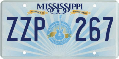 MS license plate ZZP267