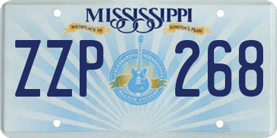 MS license plate ZZP268