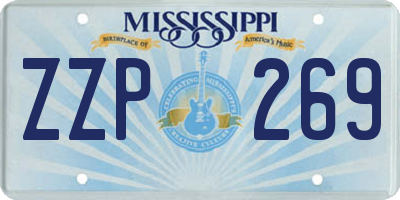 MS license plate ZZP269