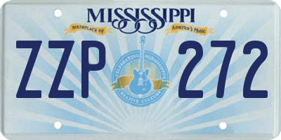 MS license plate ZZP272